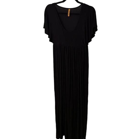 Rachel Pally Women's Black Short Sleeve Pleated Maxi Dress Size S/M - Picture 1 of 7